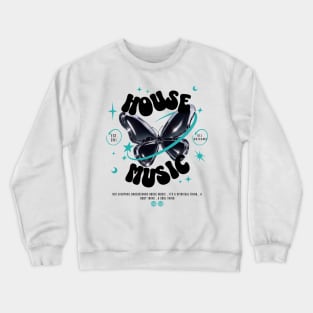 HOUSE MUSIC  - Butterfly Y2K steez  (black/blue) Crewneck Sweatshirt